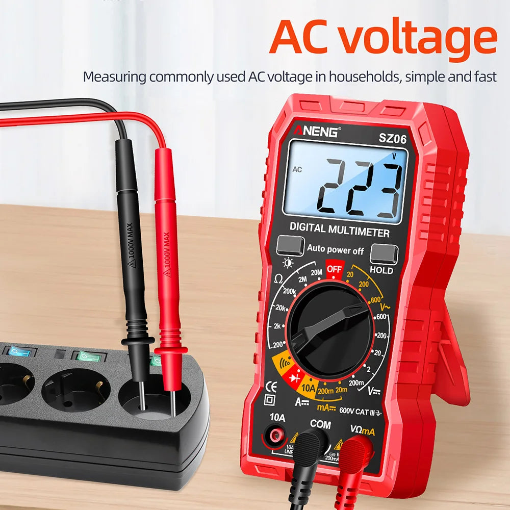 Digital Multimeter Voltage Tester Voltmeter SZ06 SZ308 TRMS 2000 Counts Auto-Ranging Ohm Volt Amp Meter Measuring AC/DC Voltage