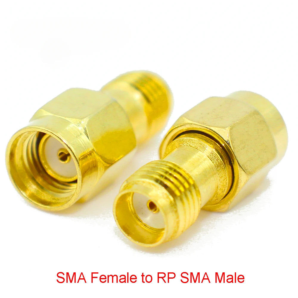 Connector SMA to SMA/ RP-SMA to SMA / RPSMA Male Plug & Female Jack Slide-on Straight RF Coax Adapter Connector for WIFI Antenna