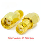 Connector SMA to SMA/ RP-SMA to SMA / RPSMA Male Plug & Female Jack Slide-on Straight RF Coax Adapter Connector for WIFI Antenna