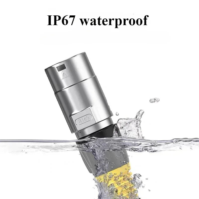 1pc RJ45 Male Aviation Plug Waterproof Connector Network Adapter Ethernet Network Converter Panel Mount Straight Adapter