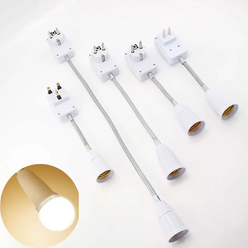 E27 Lamp Base Flexible Bend Mobile Test Light Socket Light Adapter Plug Switch EU US UK Plug Lamp Holder For LED Table Lamp Led