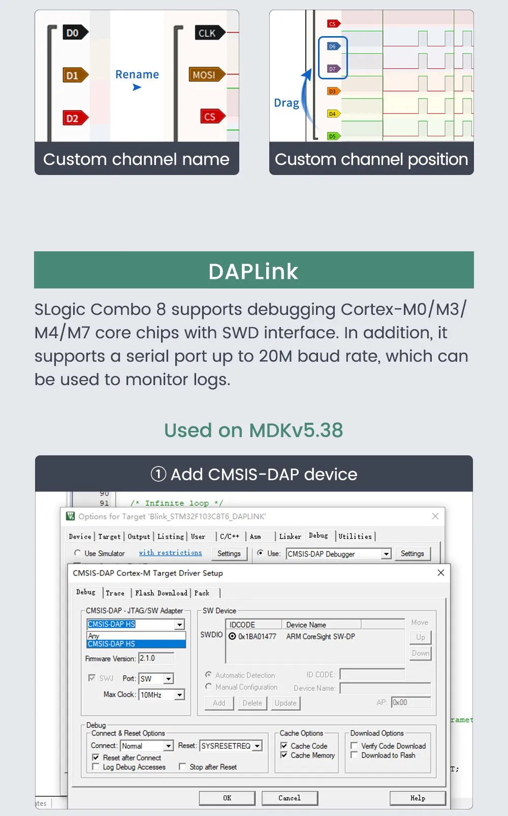 Sipeed SLogic Combo 8 Slogic Analyzer DAPLink CKLink Debugger Tool
