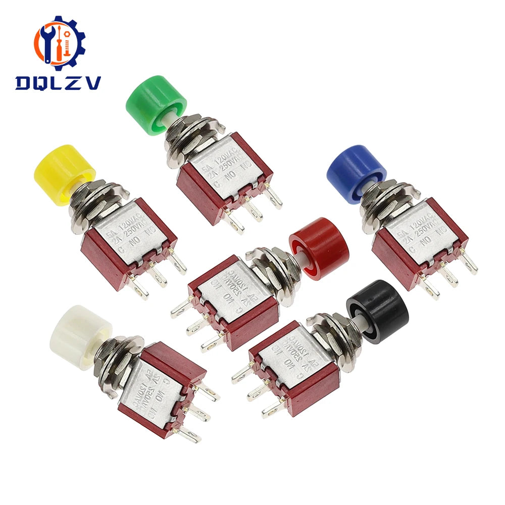High Quality 6mm 3/6Pin 2 Position Mini Momentary Automatic return Push Button Switchl ON OFF 5A125V/2A250V Toggle Switch