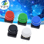 25PCS Tactile Push Button Switch Momentary 12*12*7.3MM Micro switch button + 25PCS Tact Cap(5 colors) for Arduino Switch