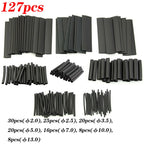530/328/127pcs Heat Shrink Tube 2:1 Shrinkable Wire Shrinking Wrap Tubing Wire Connect Cover Protection with 300W Hot Air Gun