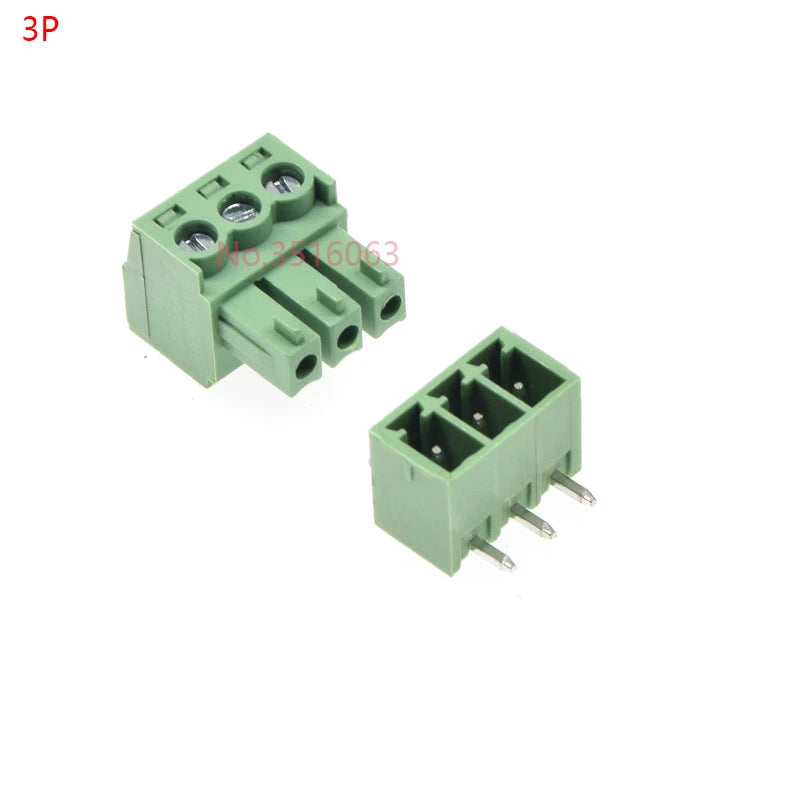 5/10Set 15Edg 2/3/4/5/6/7/8/9 Pin Right Angle Screw Terminal Block Connector 3.81mm Pitch Plug+Pin Header Socket 2p 3p 4p 5p 6p