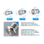 push button switch Two/three color, light metal 16 19 22mm self-locking/reset waterproof hotel doorbell customization latching