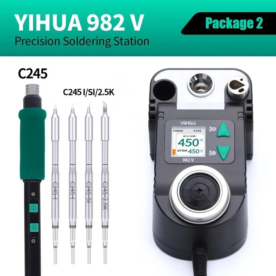 YIHUA 60W Digital Soldering Station 982-V C210/C245 Soldering Iron Kit ESD Precision Soldering Tools