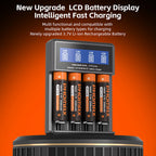 PHOMAX USB LCD Battery Smart Charger 2/4 Slots Dual For 18650 3.7V Rechargeable Lithium Battery For 1.2V NI-MH AA / AAA Battery