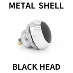 1Pcs 2Pin Mini Switch 12mm  2A waterproof switch  momentary Push button Switch reset Non-locking metal shell 1NO 36V color