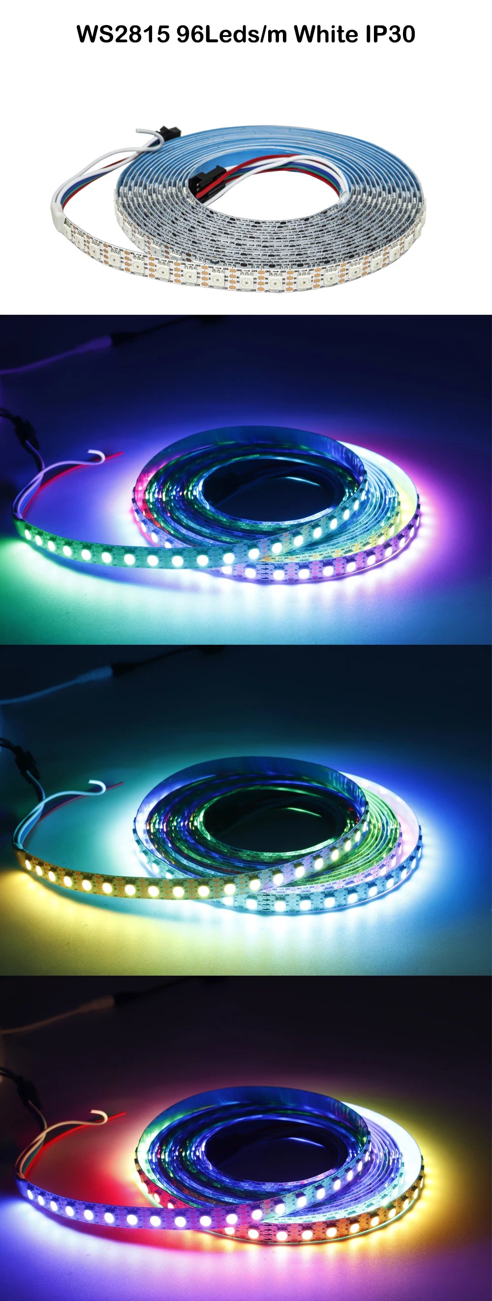 DC12V WS2815 5050 Smart RGB Pixels LED Strip DC5V WS2812B Individually Addressable IC 30/60/74/96/144/Leds/M WS2812 Tape Light