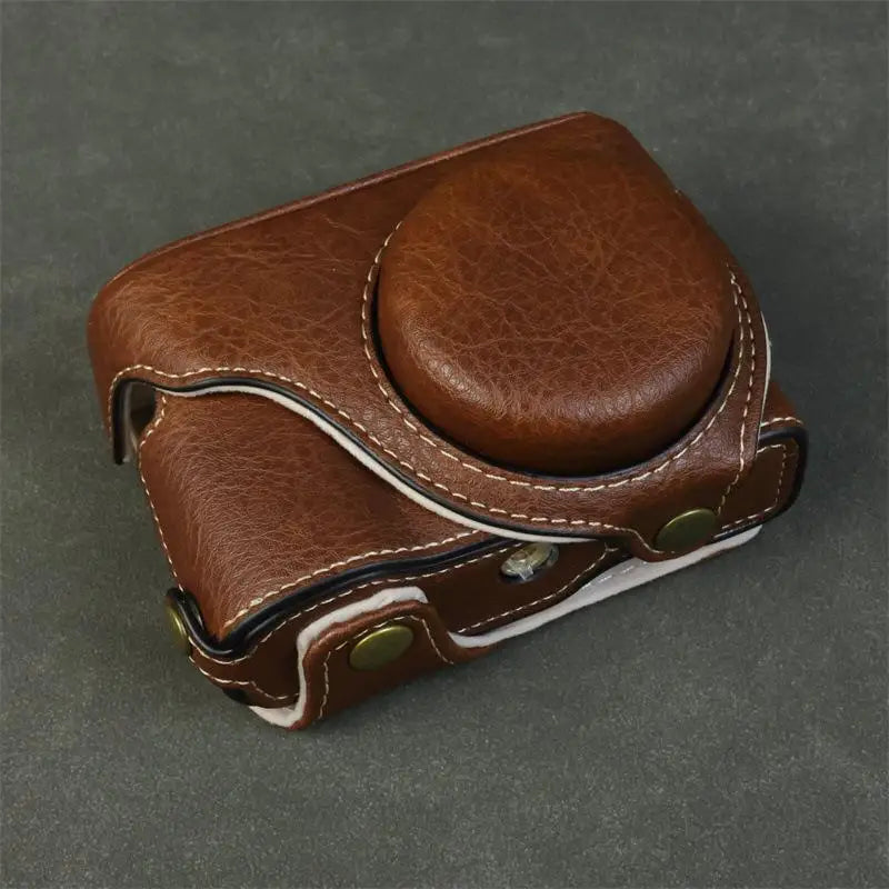 Handmade Leather Case for Panasonic Lumix TZ99 ZS99 Camera Carrying Bag with Adjustable Shoulder Strap