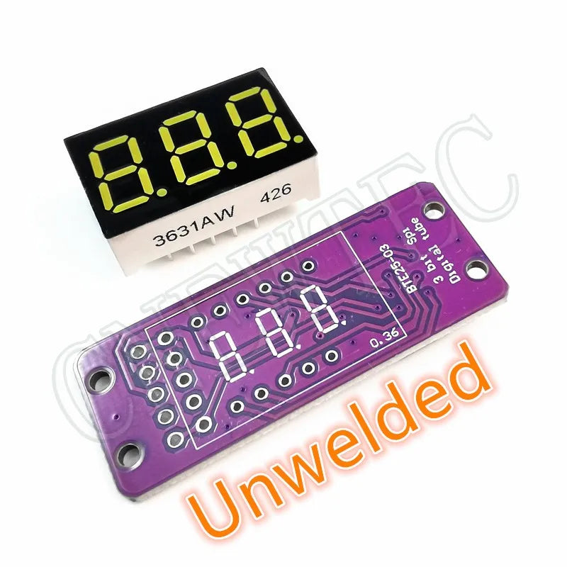 MAX7219 0.36 Inch 3 Bits Digital LED Display 7 Segment Module Unwelded 6 Color Available for Arduino STM32 STC AVR ESP32