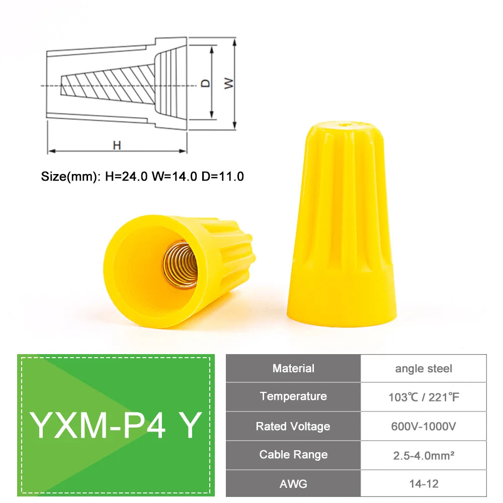 DIY GO 200PCS Quick Wire Connector Screw Cap Terminals, Electrical Equipment Connectors, Wire Connector Terminals, AWG 22-10