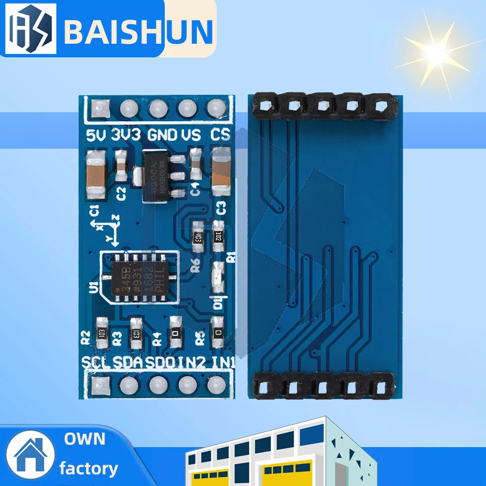 1PCS 3-Axis Digital Accelerometer (ADXL345): Gravity & Tilt Sensor Module – Compatible for Arduino