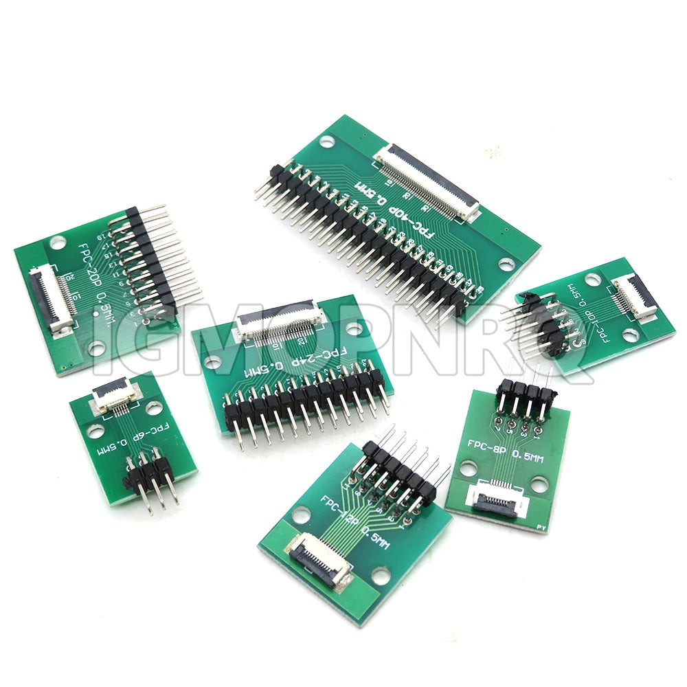 FPC FFC Adapter Board 6 8 10 12 20 24 26 30 34 40 50 60 80 Pin 0.5mm 1.0mm To 2.54mm Connector Straight Needle And Curved Pin
