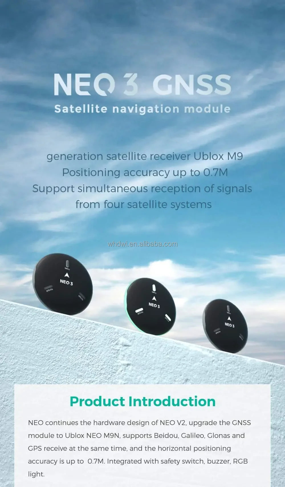 DWI Fit for NEO 3 GP S Module | GNSS M9N Plastic Dr-one Navigation & Positioning Module