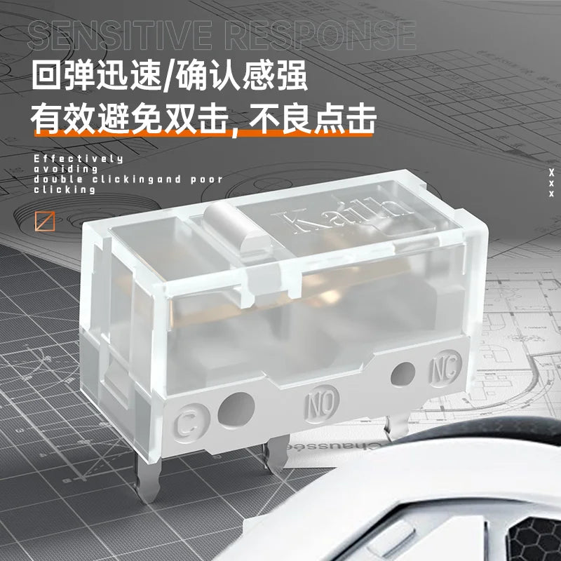 10-100Pcs New Kailh White Blade Micro Switch 100 Million Click Computer Game mouse left right repair microswitch button