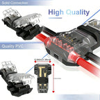 T1 T2 Quick-Connect Snap-In Terminals, No Welding No Stripping Automatic Wire Connectors, Professional Electrical Cable Accessor