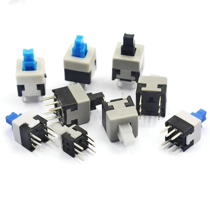 10-100PCS/LOT 5.8x5.8 7x7 8x8 8.5x8.5mm Self Locking / UNlock Push Tactile Power Micro Switch 6 Pin Button Switches