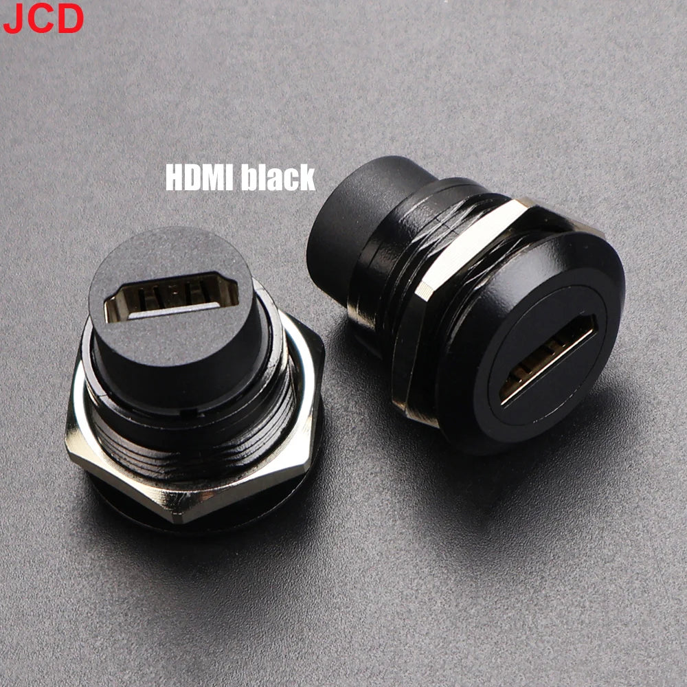 JCD 1pcs Metal D Type Module RJ45 CAT6&USB 2.0/3.0&Type C&HDMI-Jack Socket Through Network Panel Mounting Electronic Connector