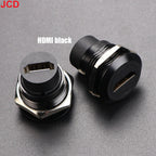 JCD 1pcs Metal D Type Module RJ45 CAT6&USB 2.0/3.0&Type C&HDMI-Jack Socket Through Network Panel Mounting Electronic Connector