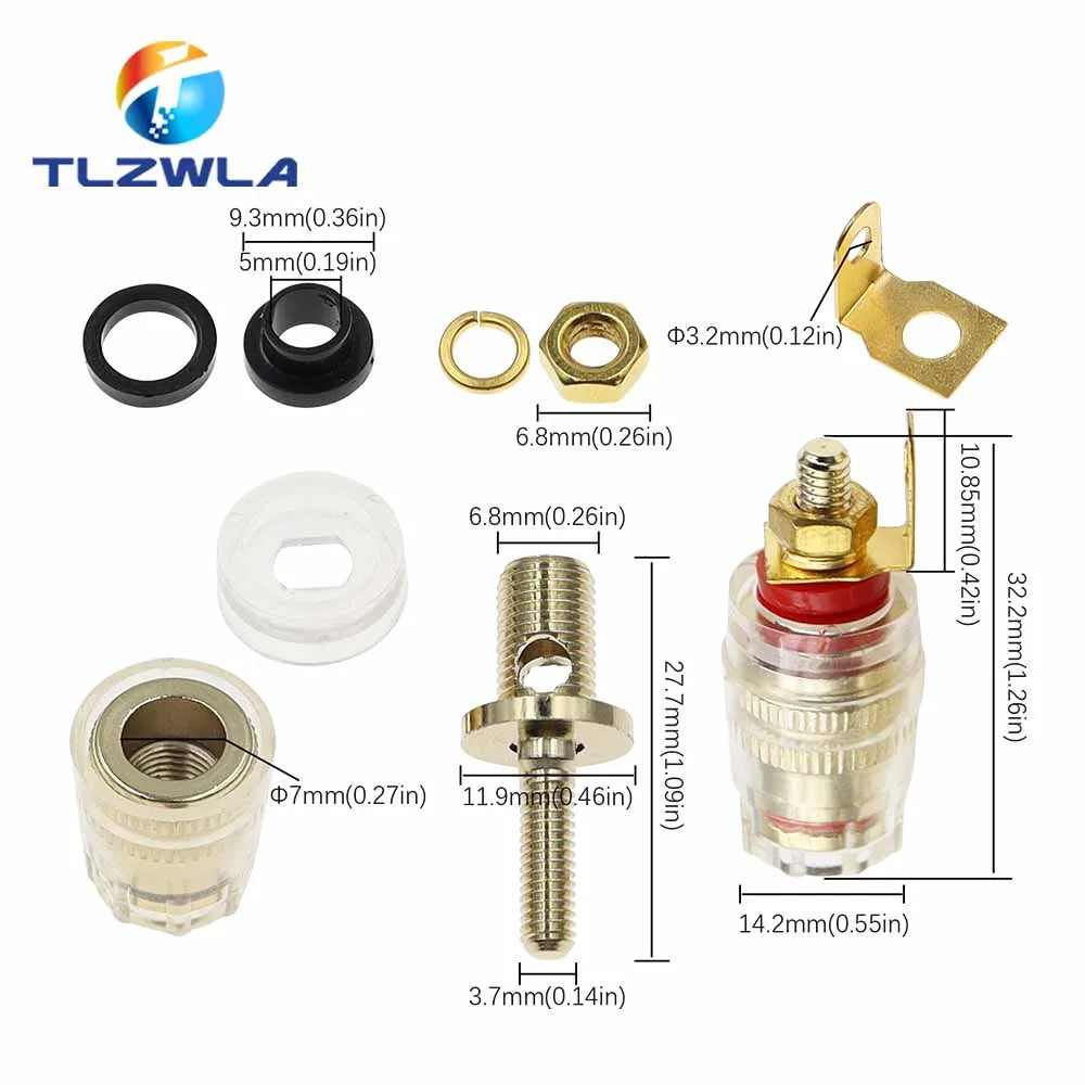 2PCS Banana Connector 4MM Amplifier The Speaker Terminal Banana Plug Socket Connector