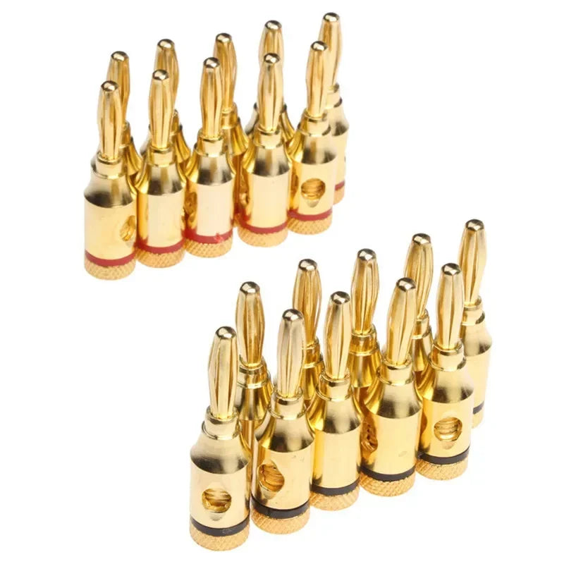 20/8Pcs 24k Gold-Plated Banana Plugs 4mm Audio Speaker Connectors for Musical Cables & Speaker Jacks Durable Pin Plugs