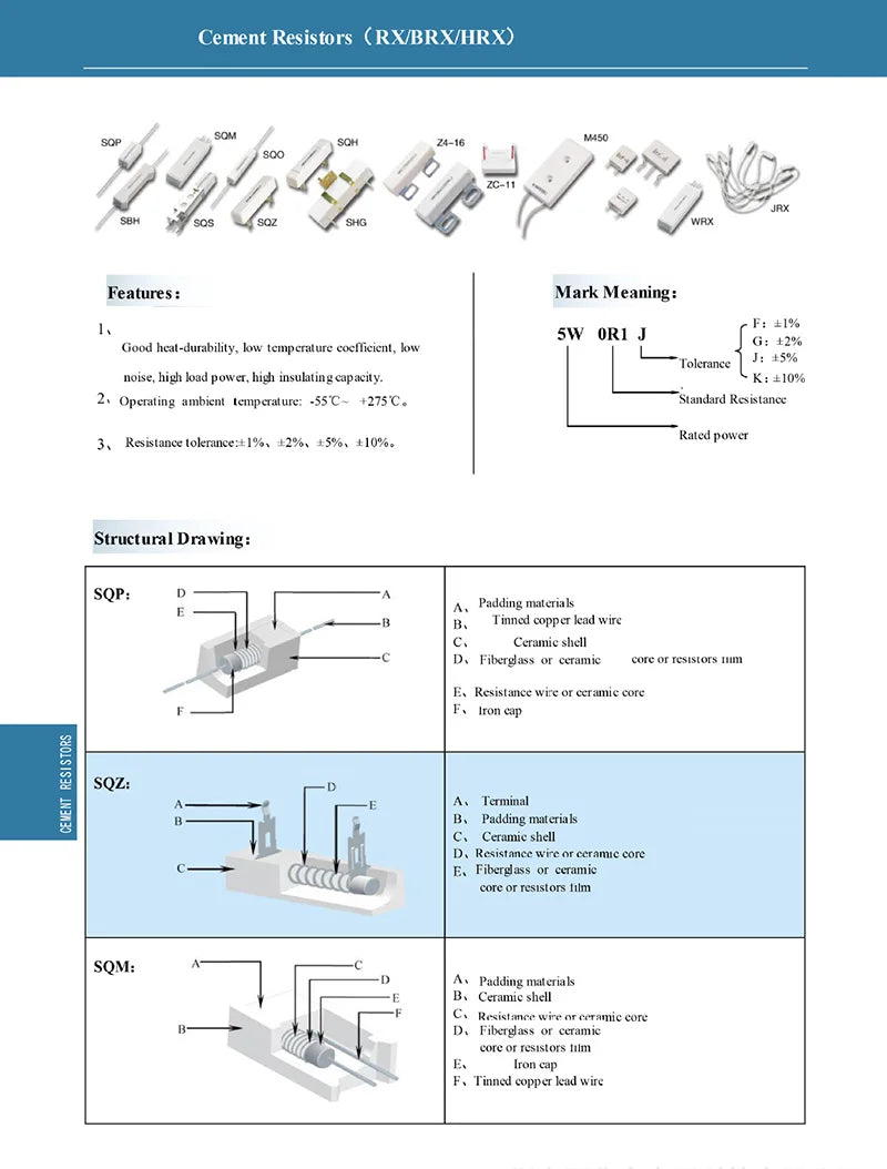 10PCS 5W 5% Cement Resistor Power Resistance 0.1R-100K 1R 2.7R 10R 43R 470R 0.15 0.25 0.47 0.68 1 3 10 12 22 27 47 100 500 ohm