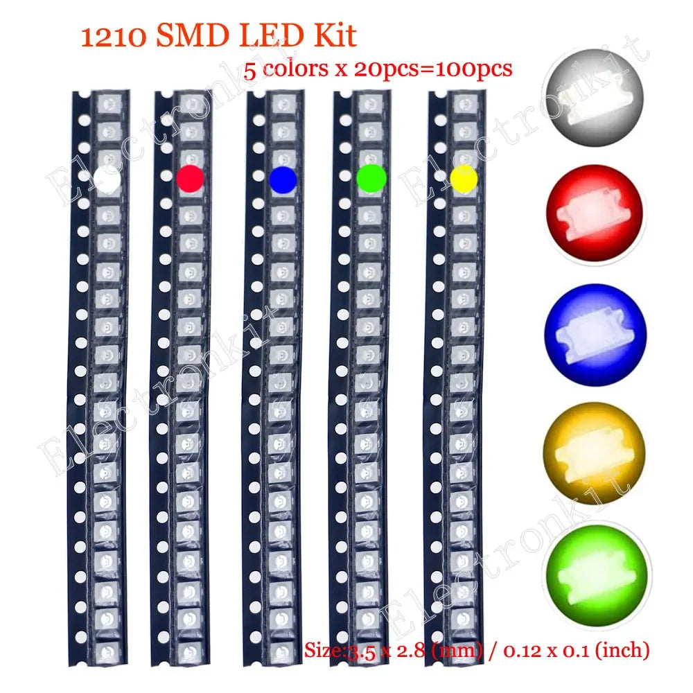 0402 0603 0805 1206 1210 5730 5050 SMD LED Mixed Kit Warm Cool White Red Green Blue Yellow Orange UV Pink Fast flashing