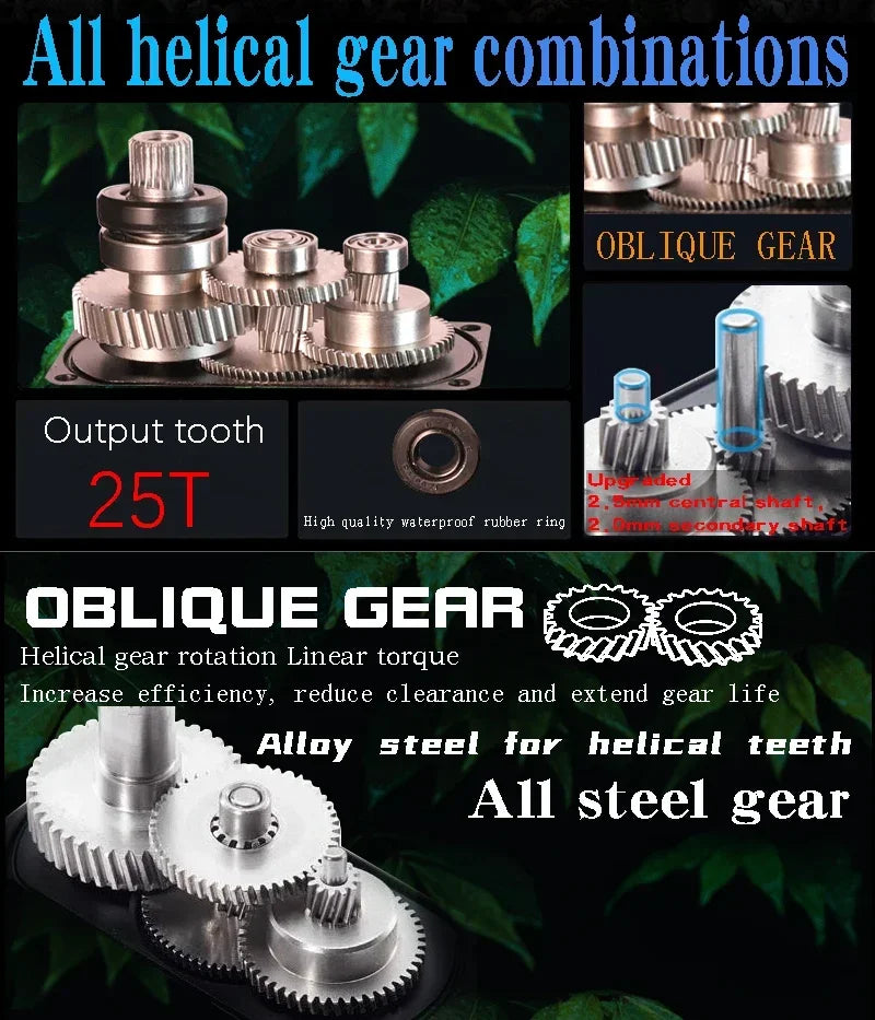 GX3260BLS 60KG 8.4V High Torque All Steel Helical Gear Digital Servo Brushless Motor 25T Metal Servo Arm for Robot Crawler Cars