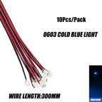 10Pcs 0402 0603 Led SMD Wire For Model Train HO N OO Scale Red Black Line Pre-soldered Micro Litz Diorama Railway 30cm 3V