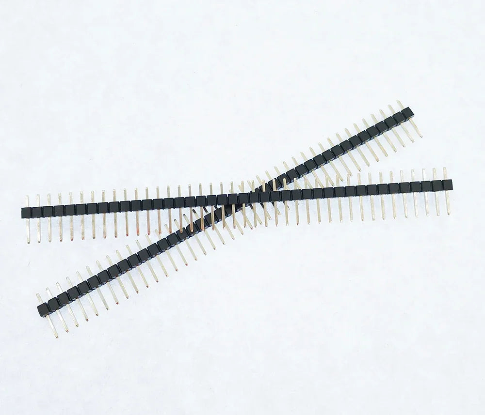 10pcs 2.54mm 1X40P L7.5/11.4-40mm Long Single Row Straight Stackable Wire Jumper Brass Goldplated PCB Connector Male Pin Header