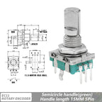 5PCS  20 Position Incremental 360 Rotary Encoder Knob Button Switch EC11 Arduino Digital Potentiometer 15/20mm Plum Half Shaft