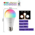 1-10PCS Smart RGBW LED Bulb Spotlight E27 E14 B22 GU10 6W 10W with Infrared Remote Control Suitable for Colorful Home Lighting