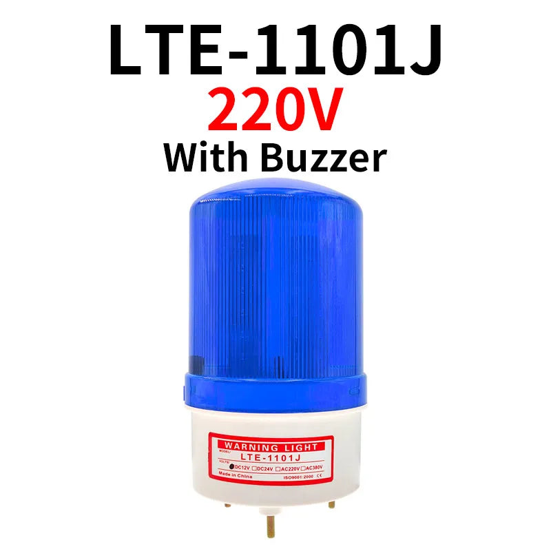12V/24V LED Strobe Signal Warning Buzzer Light Warning Lamp Sound Indicator Light Flashing Security Alarm 220V LTE-1101J