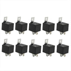 #47Q Relay ,10 Pack 30/40 AMP Waterproof 5-Pin 12V Relay Switch (Black)