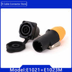 2pcs 3Pins Waterproof IP65 Grade Locking Powercon Male Plug Jack Female Chassis Socket Cable Wire Connector