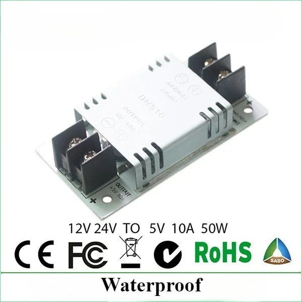 12V 24V to 5V DC Converter Regulator 3A-100A Car Step Down Reducer LED Lighting Display CE Certified Waterproof Dustproof