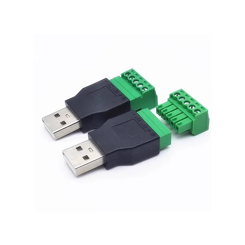 USB Male/Female 5 Pin Phone Keyboard Mouse Connector with Shield Screw Terminal Jack 2.0 Type A Plug