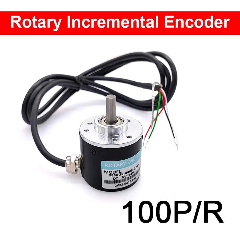 Photoelectric Incremental Rotary Encoder 38S6G5-B-G24N 50/100/200/360/400/500/600PPR AB 2 Phase DC5-24V NPN Optical  Encoder