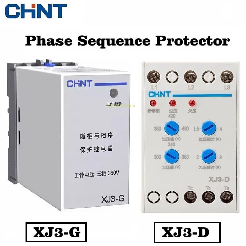 CHINT XJ3-G XJ3-D Sequence and On-off Protection Relay AC380V Overvoltage and Undervoltage Protection Phase Sequence Protection