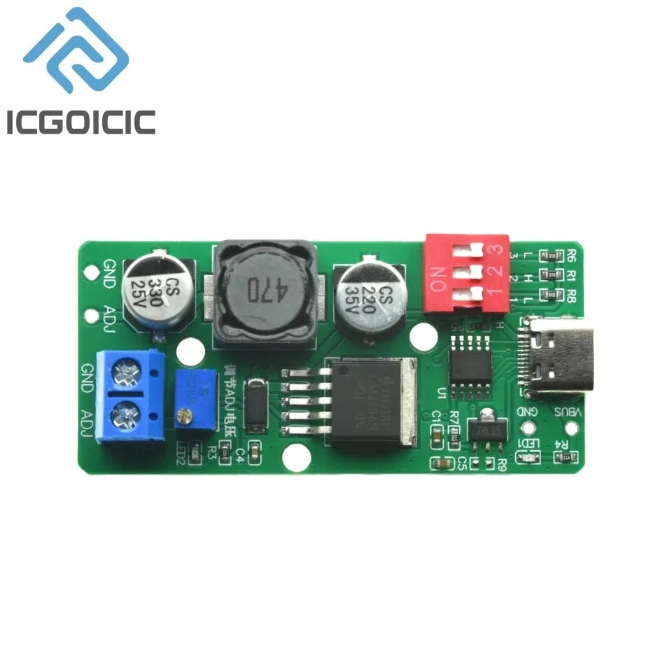 USB-C PD Trigger Module – Selectable 5V/9V/12V/15V/18V Output, PD Sink Board for Charger Testing & DIY Power Supply