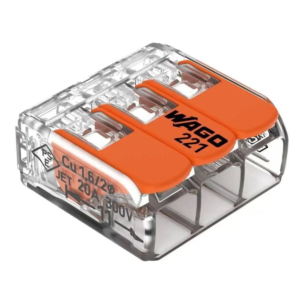 10Pcs WAGO 221‑412 221‑413 221‑415 221‑612 221‑613 221‑615 221‑2411 Electrical Wiring Terminal Connectors