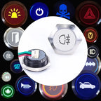 RGB Led Push Button Switch With Wire Custom Pattern Car DIY Waterproof Led Momentary 19/22/25/30 mm Self Reset 12v Symbol Signal