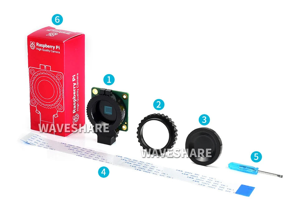 Original Raspberry Pi High Quality Camera, 12.3MP IMX477 Sensor, High Sensitivity, Supports C-Mount and CS-Mount Lenses