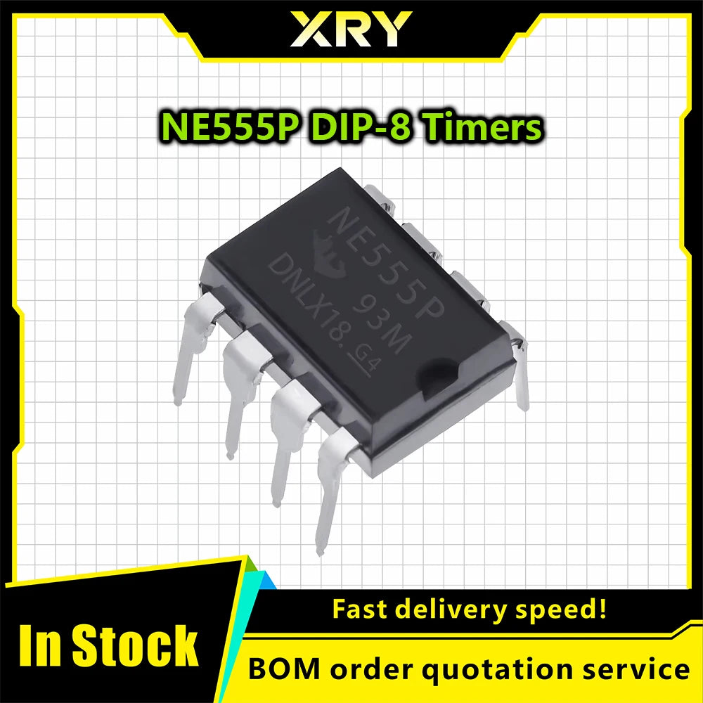 XRY 20-50PCS Integrated Circuits NE555 NE555P 555 DIP-8 Timers IC Chip Precision DIP-8
