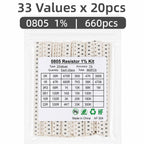 SMD Resistor Kit 170Values 0201 0402 0603 0805 1206 1% 0R-10M Ohm Assortment Sample Book Chip Resistor DIY Electronic Components