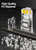 AMPCOM RJ45 Modular Plug, CAT5E CAT6 Pass Through Network Connectors UTP 3/50μ Gold-Plated 8P8C Crimp End for Ethernet Cable