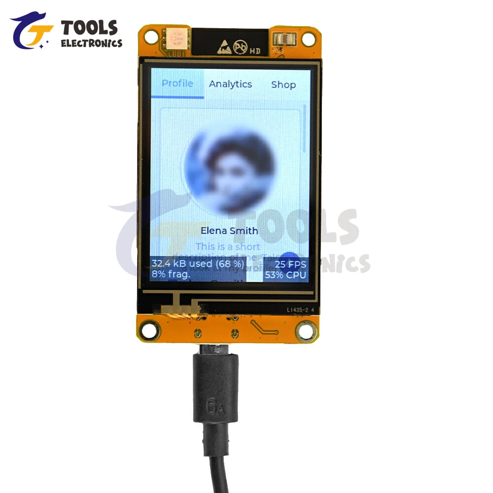 ESP32 2.4-inch 240 * 320 Capacitive Touch Display Type C WiFi BT Development Board Smart Display Screen